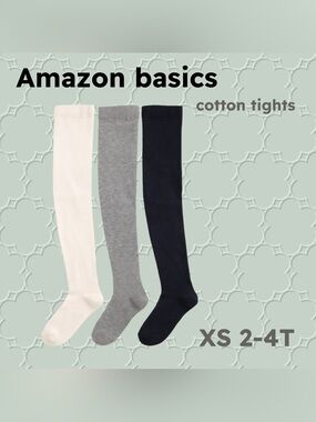 🇺🇸🆕🏷️NWT AMAZON ESSENTIALS | XS 2-4T | Classic neutral 3X Cotton Tights